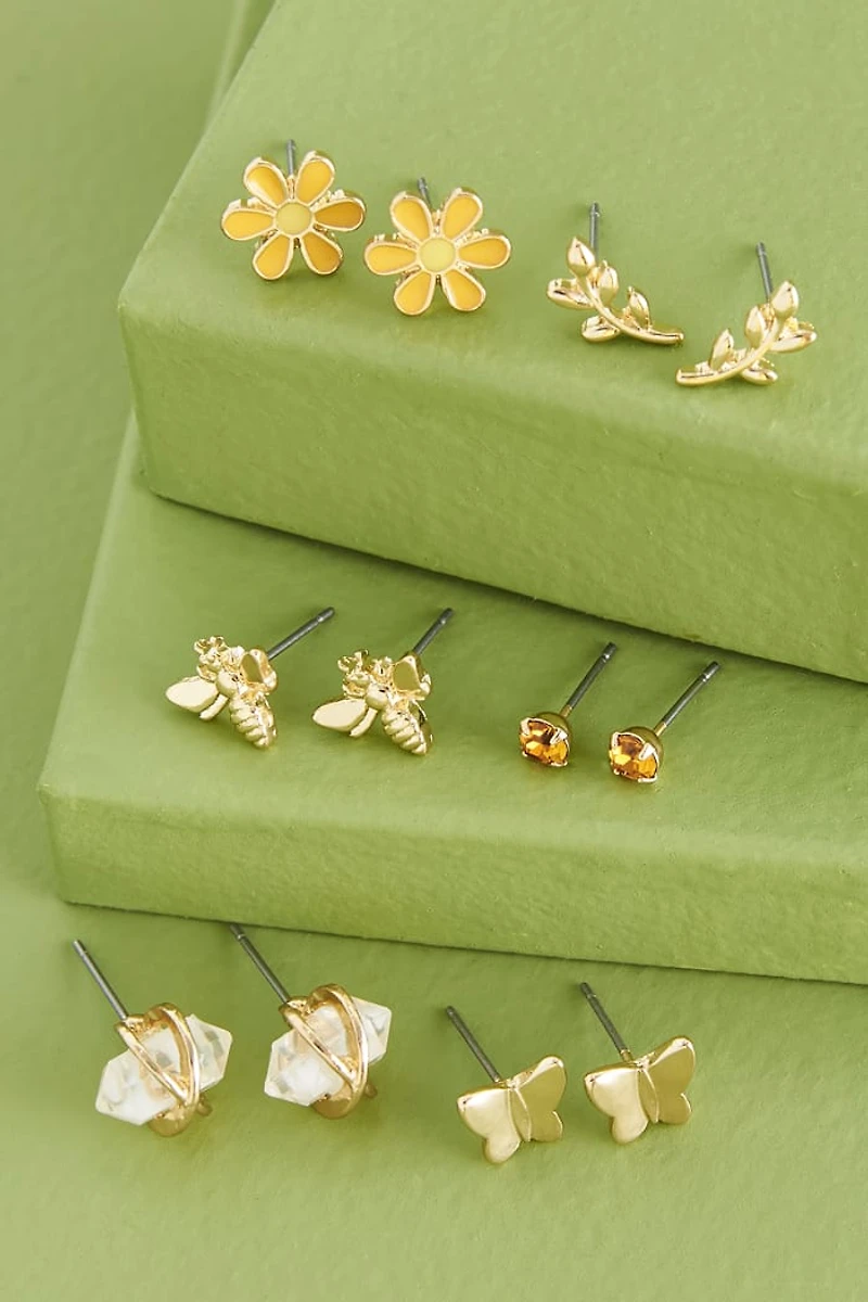 Buy Orange Yin Yang Round Earring Set Online at Earthbound Trading