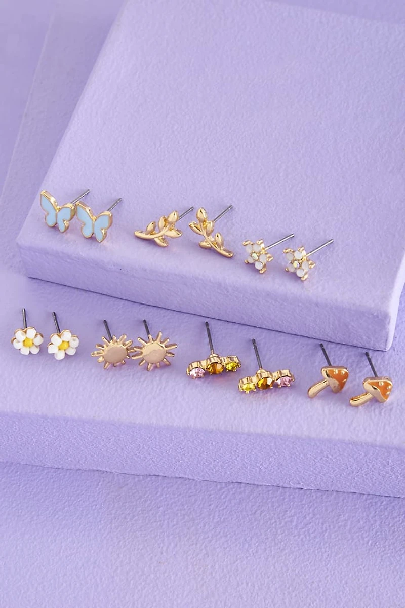 Buy Pink Butterfly Round Earring Set Online at Earthbound Trading