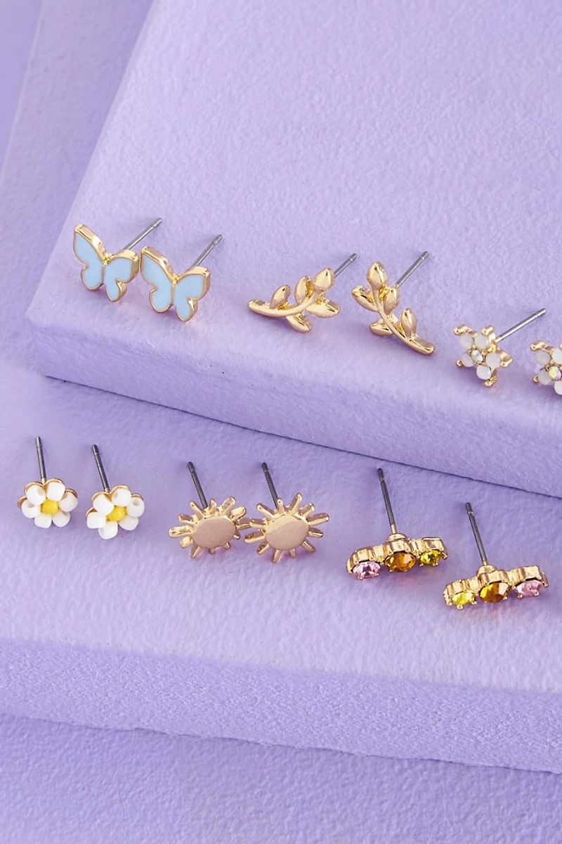 Buy Pink Butterfly Round Earring Set Online at Earthbound Trading