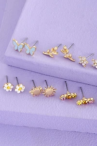 Buy Pink Butterfly Round Earring Set Online at Earthbound Trading