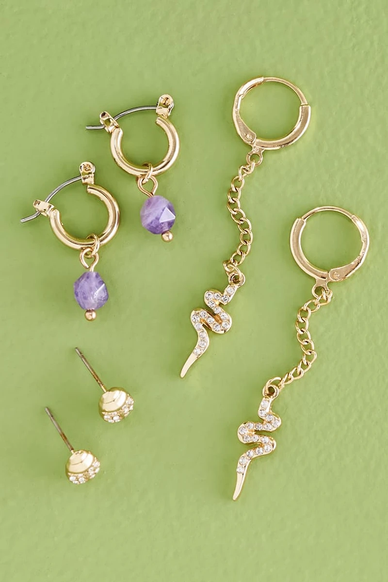 Buy Velvet Amethyst Moon Earring Set Online at Earthbound Trading