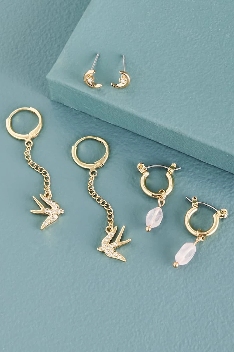 Buy Velvet Rose Quartz Daisy Earring Set Online at Earthbound Trading