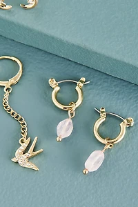 Buy Velvet Rose Quartz Daisy Earring Set Online at Earthbound Trading