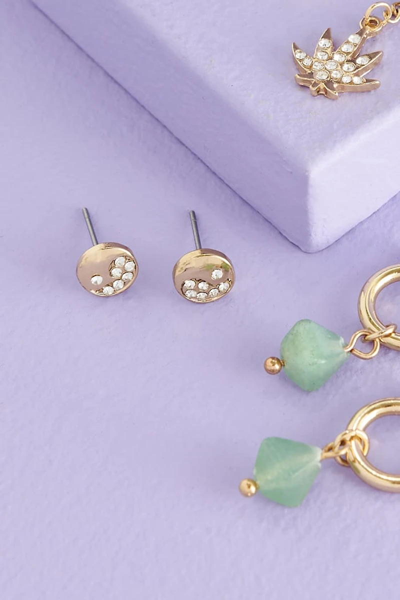 Buy Velvet Jade Weed Leaf Earring Set Online at Earthbound Trading