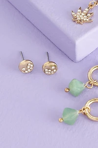 Buy Velvet Jade Weed Leaf Earring Set Online at Earthbound Trading