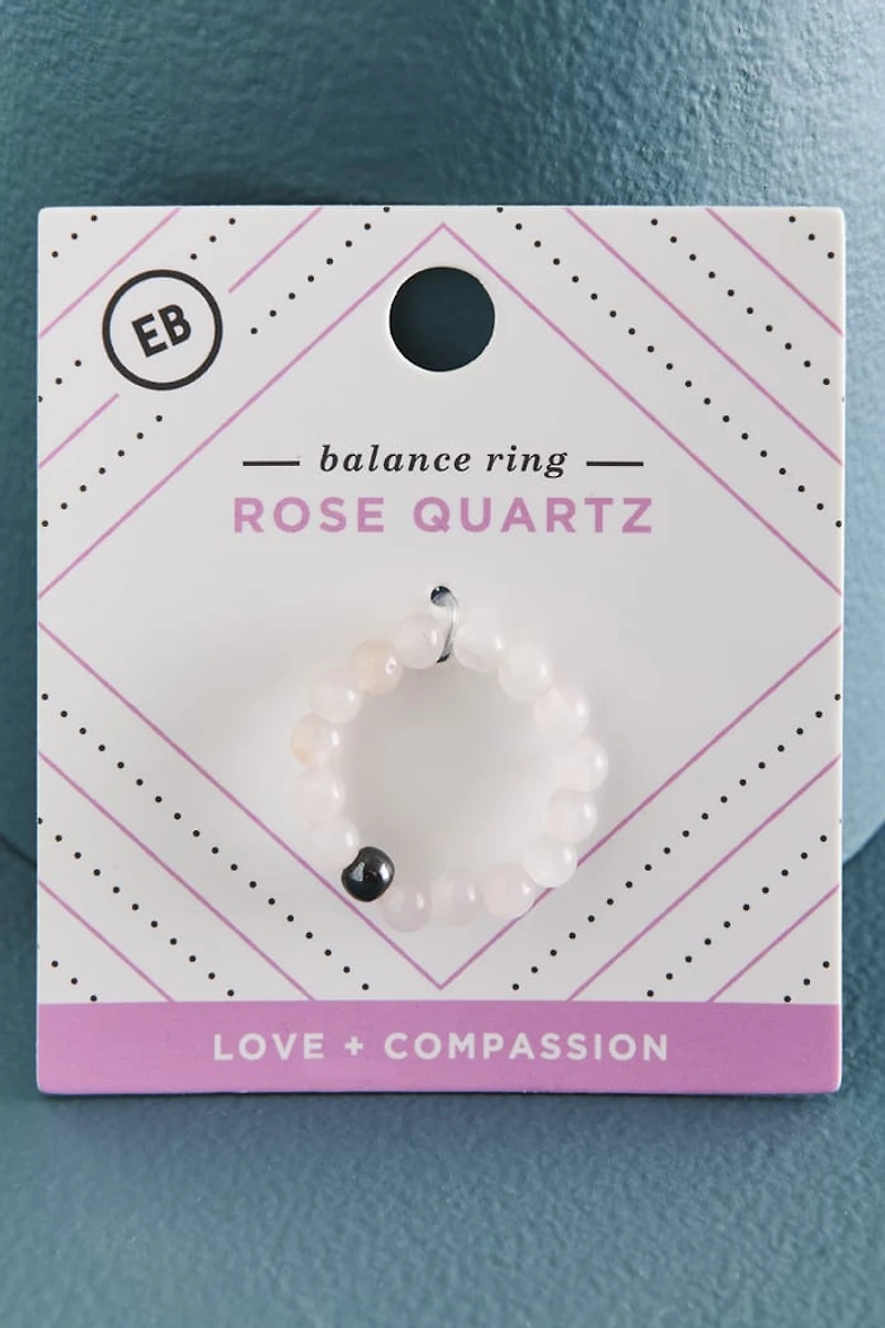 Buy Rose Quartz and Hematite Balance Ring Online at Earthbound Trading