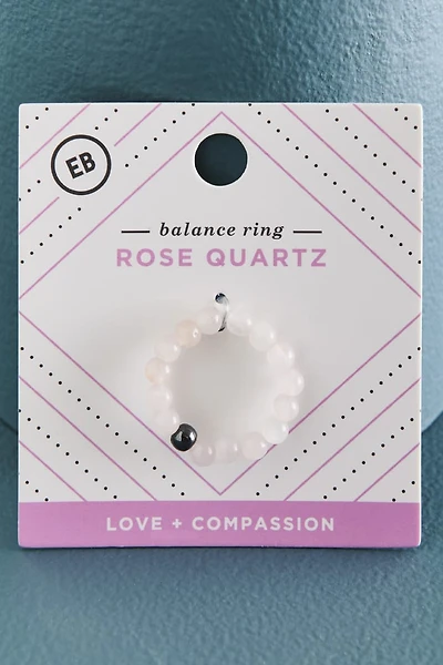 Rose Quartz and Hematite Balance Ring