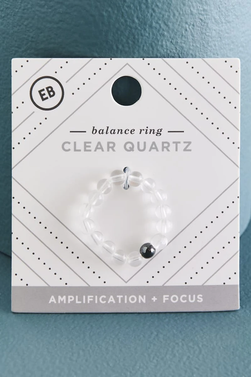 Buy Clear Quartz and Hematite Balance Ring Online at Earthbound Trading