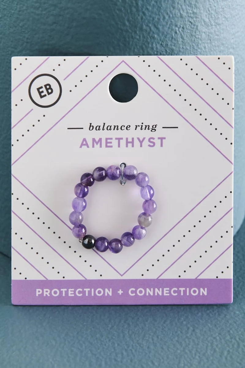 Amethyst & Hematite Balance Ring - Bohemian Energy Jewelry