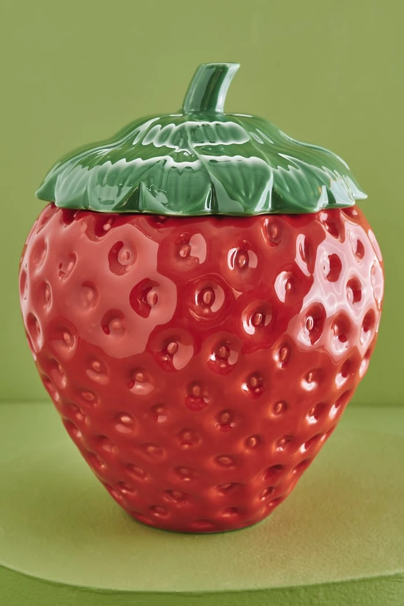 Buy Red Strawberry Cookie Jar Online at Earthbound Trading