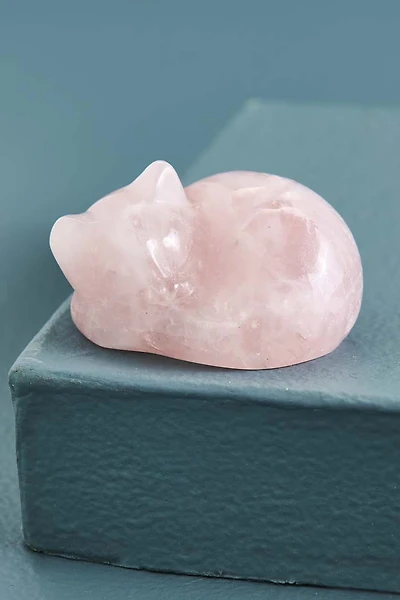 Buy Rose Quartz Cat Figurine Online at Earthbound Trading