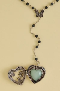 Buy Green Heart Locket Lariat Necklace Online at Earthbound Trading
