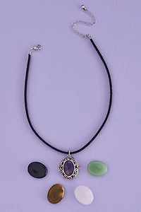 Buy Silver Worry Stone Locket Choker Necklace Set Online at Earthbound Trading