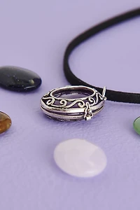 Buy Silver Worry Stone Locket Choker Necklace Set Online at Earthbound Trading