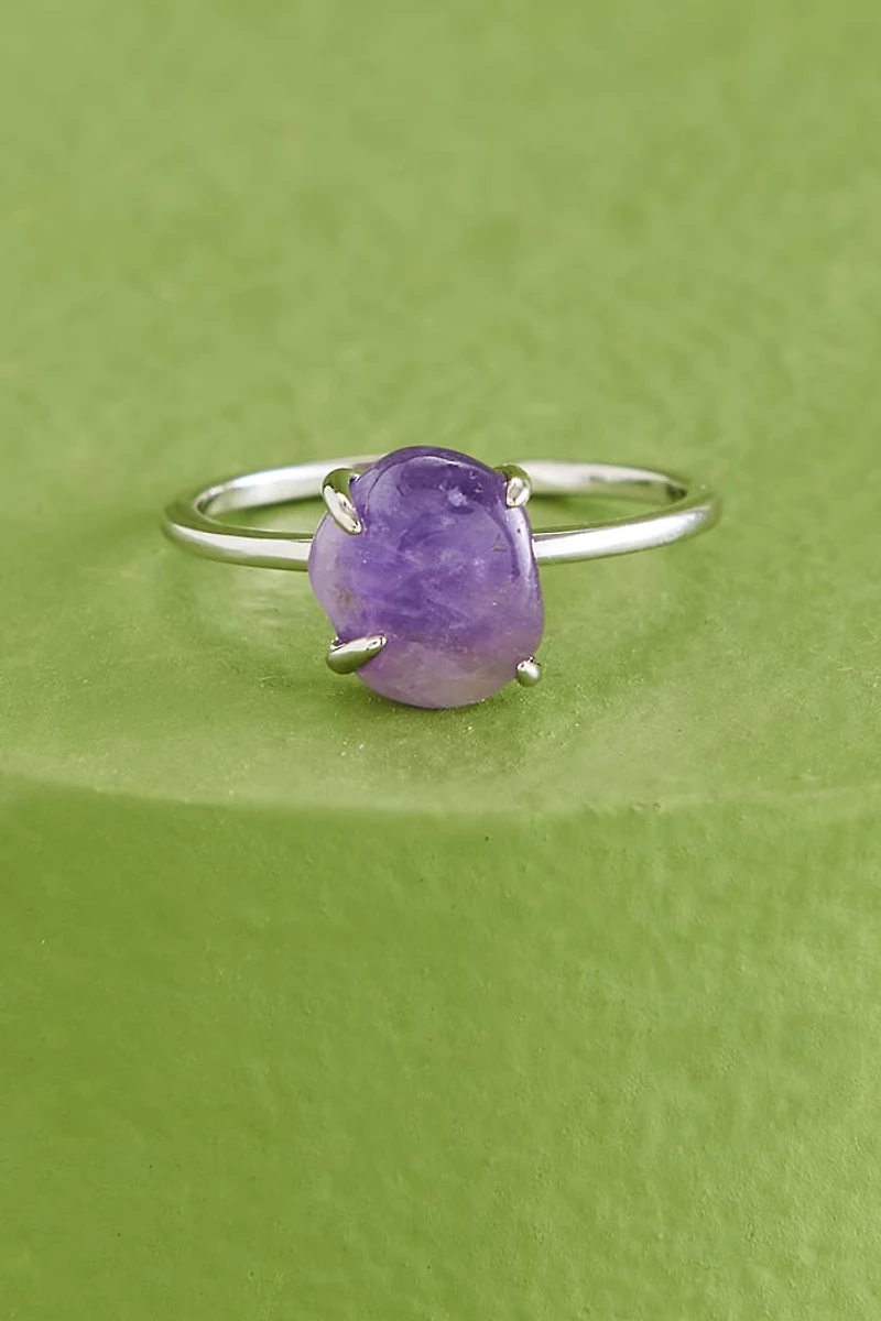 Amethyst Sterling Silver Stone Ring