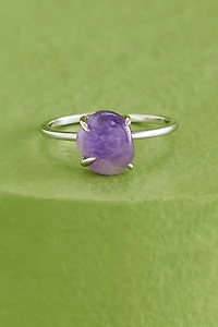 Amethyst Sterling Silver Stone Ring