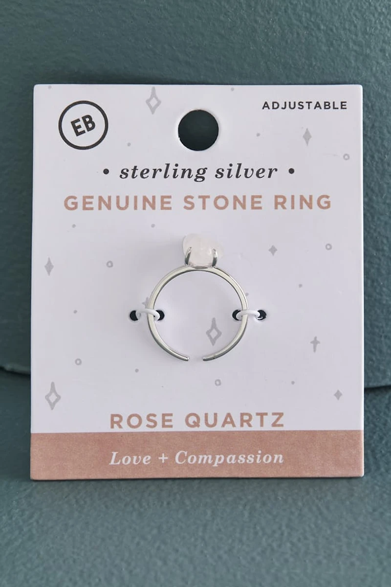 Buy Rose Quartz Sterling Silver Stone Ring Online at Earthbound Trading