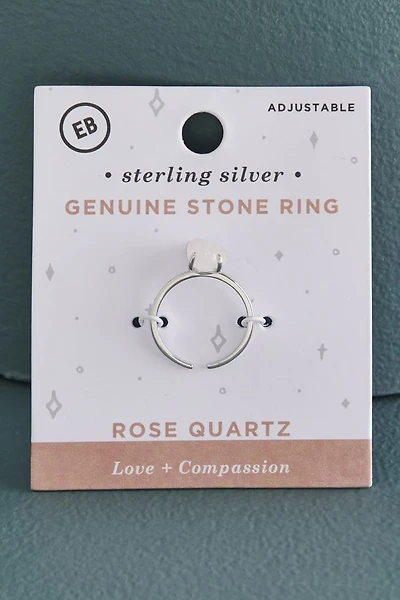 Rose Quartz Sterling Silver Stone Ring