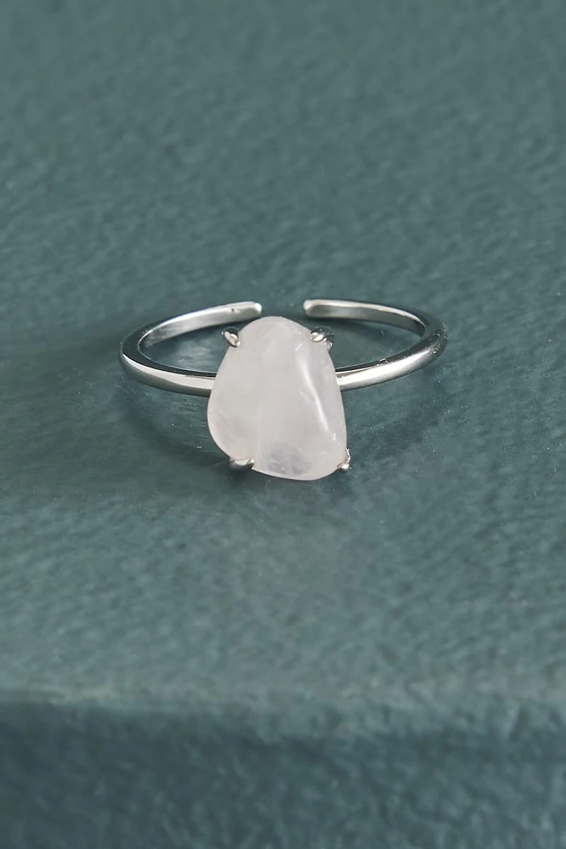 Buy Rose Quartz Sterling Silver Stone Ring Online at Earthbound Trading