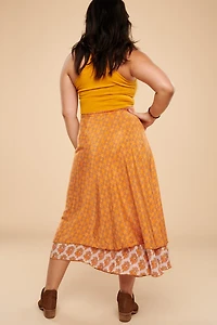 Buy Tangerine Sun Sari Wrap Skirt  Online at Earthbound Trading