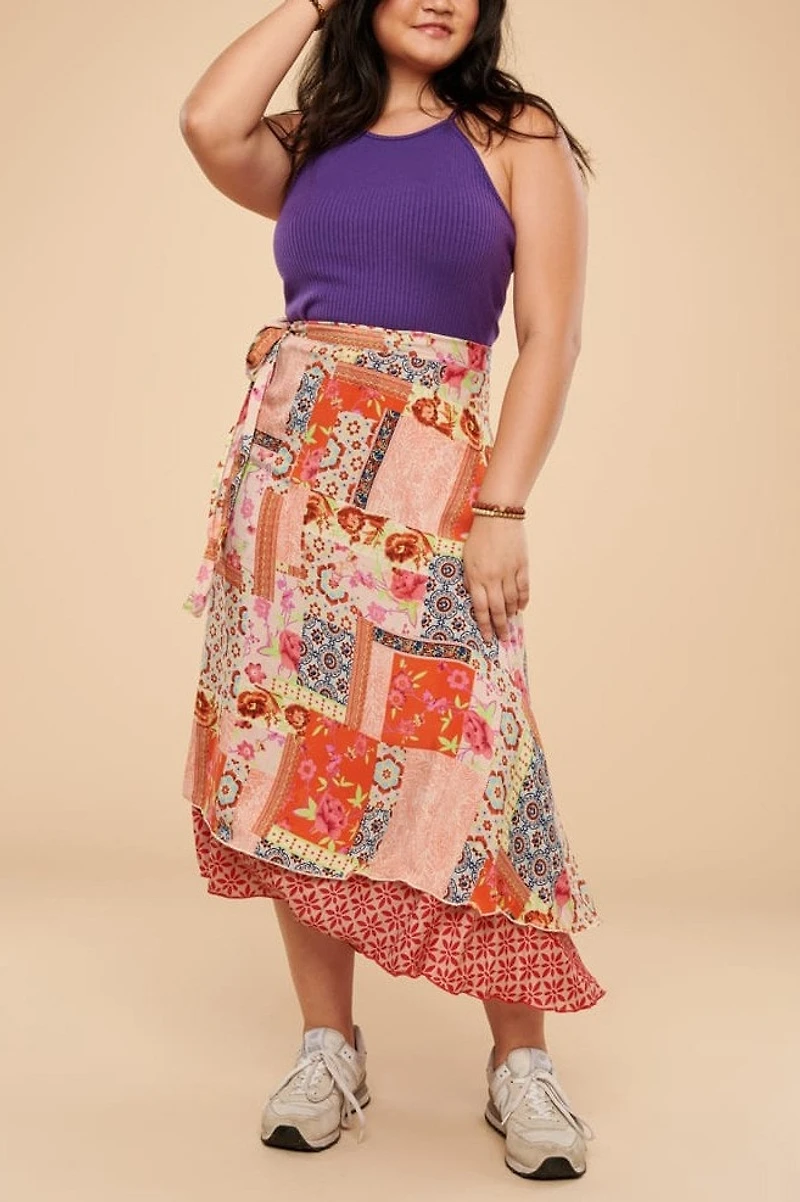 Buy Patchwork Garden Sari Wrap Skirt  Online at Earthbound Trading