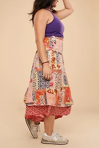 Buy Patchwork Garden Sari Wrap Skirt  Online at Earthbound Trading