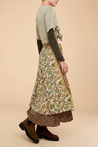 Buy Golden Flower Sari Wrap Skirt  Online at Earthbound Trading