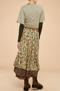 Buy Golden Flower Sari Wrap Skirt  Online at Earthbound Trading