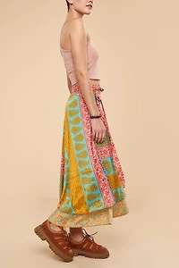 Buy Rainbow Blooms Sari Wrap Skirt  Online at Earthbound Trading
