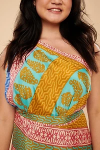Buy Rainbow Blooms Sari Wrap Skirt  Online at Earthbound Trading