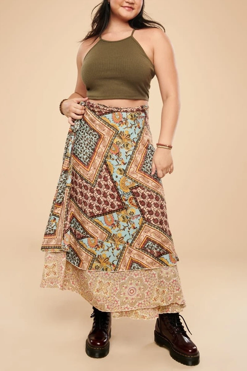 Buy Floral Mandala Sari Wrap Skirt Online at Earthbound Trading