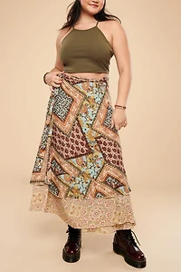 Buy Floral Mandala Sari Wrap Skirt  Online at Earthbound Trading