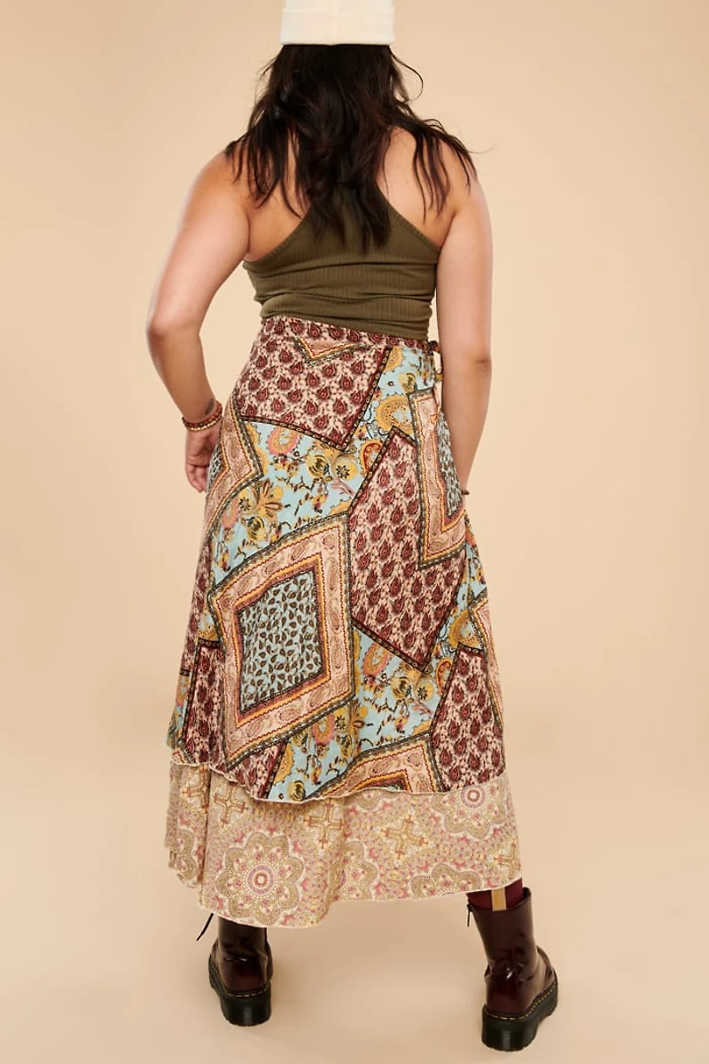 Buy Floral Mandala Sari Wrap Skirt  Online at Earthbound Trading