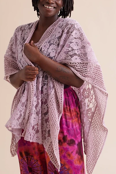 Buy Dusty Rose Lace Shawl Online at Earthbound Trading
