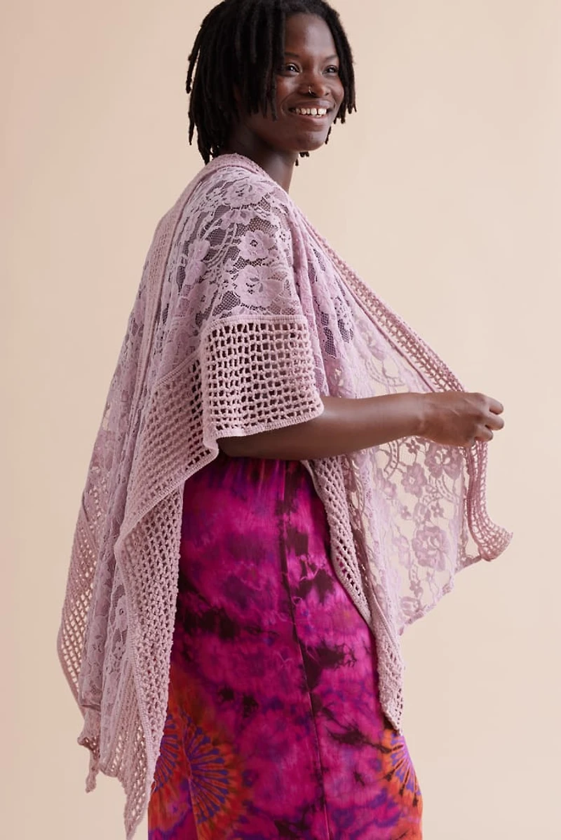 Buy Dusty Rose Lace Shawl Online at Earthbound Trading