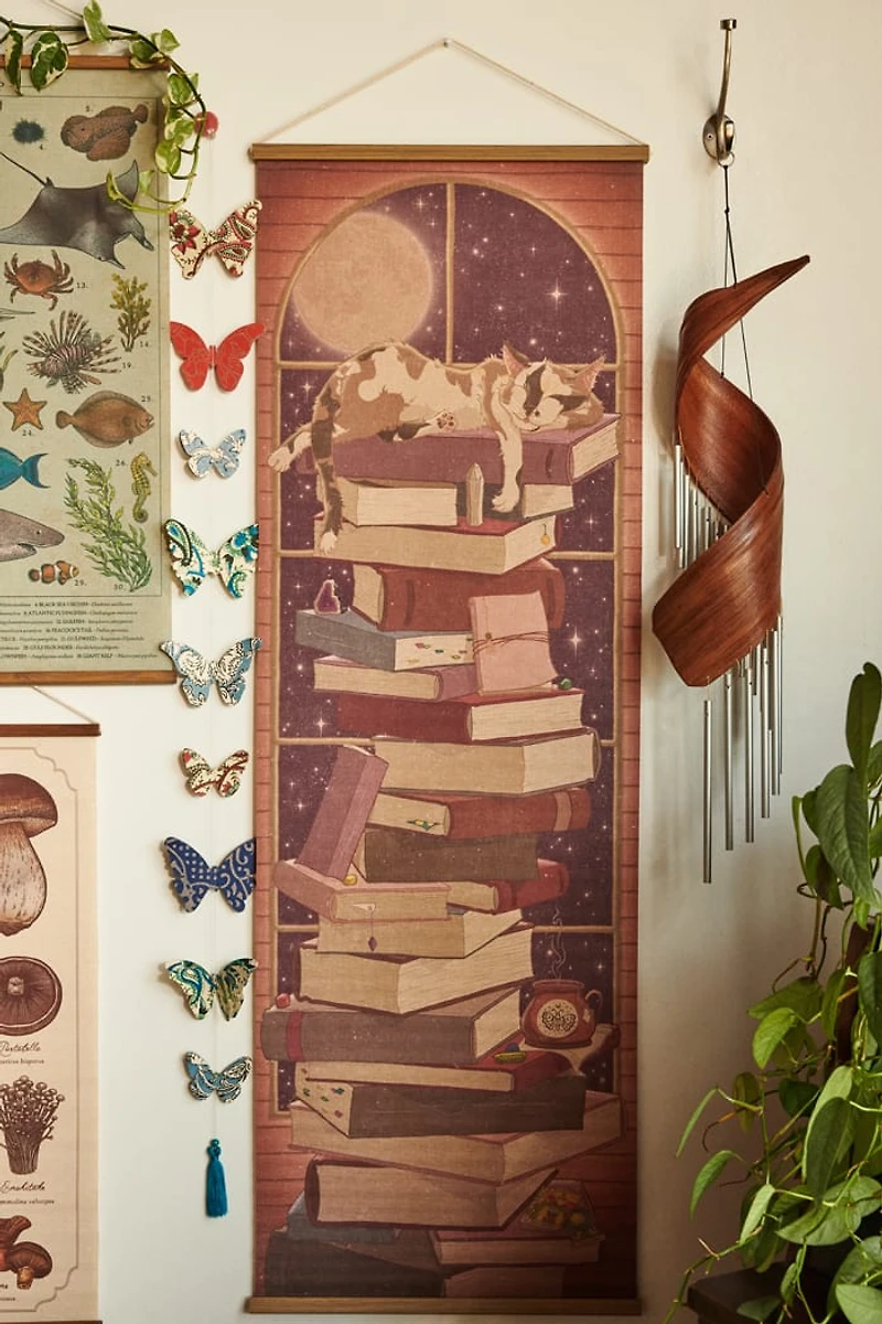 Buy EBX Cat Book Tower Wall Art Banner Online at Earthbound Trading