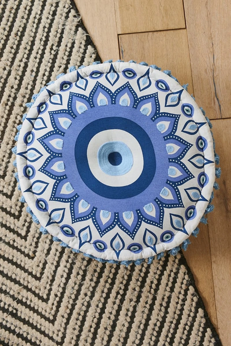 Buy Blue Evil Eye Meditation Pouf  Online at Earthbound Trading