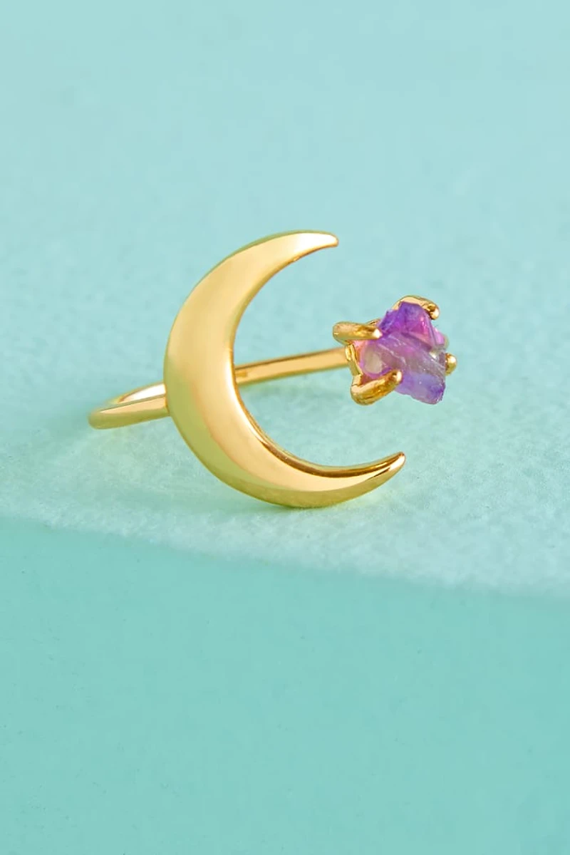 Buy Amethyst Gold Moonlit Ring Online at Earthbound Trading