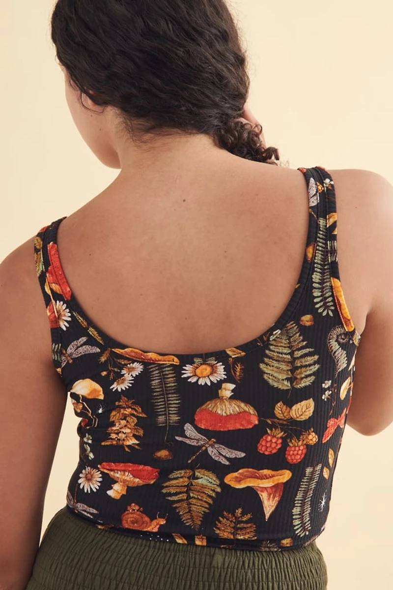 Woodland Mushroom Corset Ribbed Tank