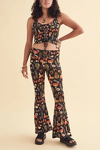 Shop Woodland Mushroom Flare Pants - boho Statement Style