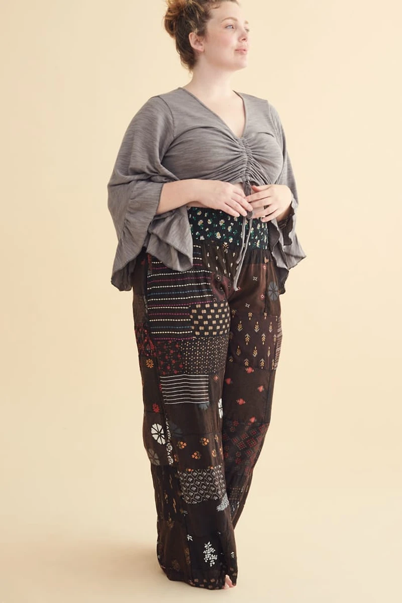 boho Daisy Overdyed Patchwork Pants