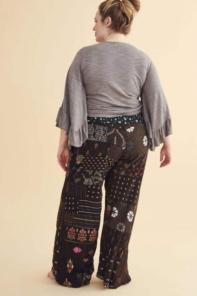 boho Daisy Overdyed Patchwork Pants