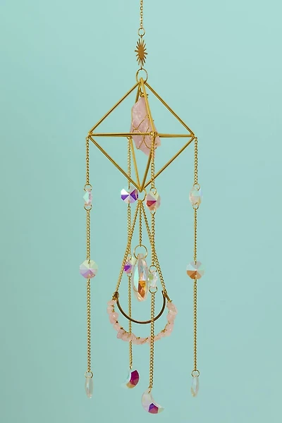 Celestial Rose Quartz Suncatcher