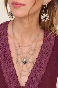 Buy Amethyst Spider Web Drape Necklace Online at Earthbound Trading