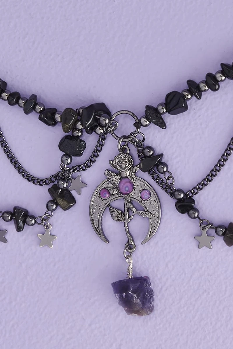 Buy Crystal Rose Draped Necklace Online at Earthbound Trading