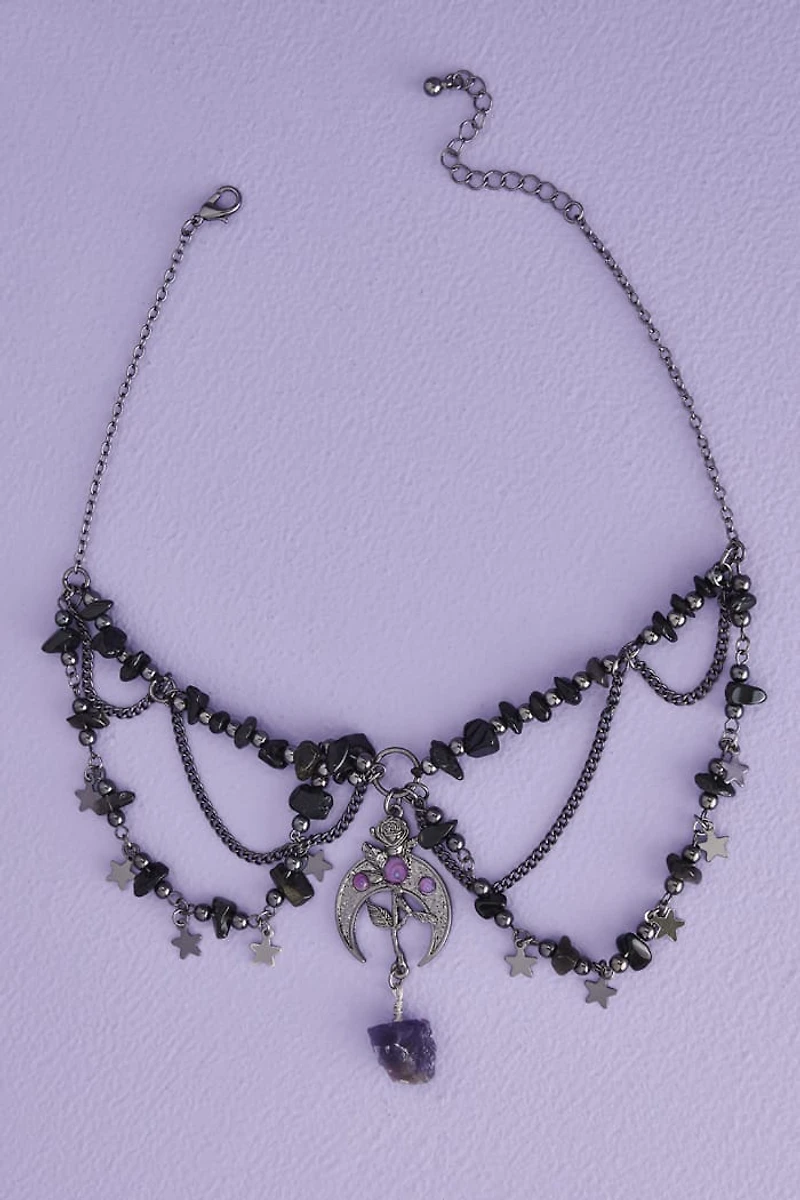 Buy Crystal Rose Draped Necklace Online at Earthbound Trading