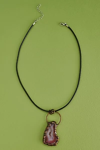 Buy Orange Agate Brass Slice Cord Necklace Online at Earthbound Trading
