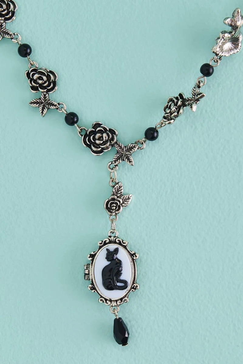 Buy Sphynx Cat Cameo Lariat Necklace Online at Earthbound Trading