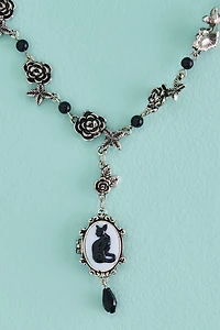 Buy Sphynx Cat Cameo Lariat Necklace Online at Earthbound Trading