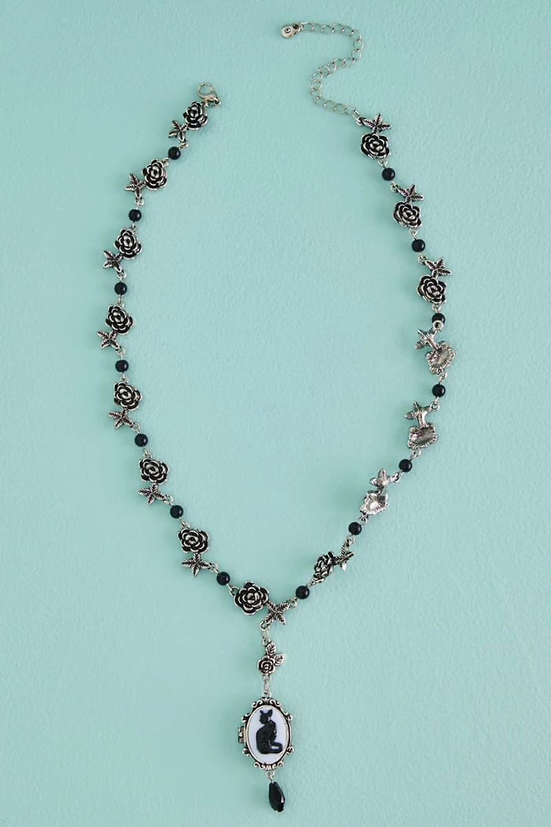 Buy Sphynx Cat Cameo Lariat Necklace Online at Earthbound Trading